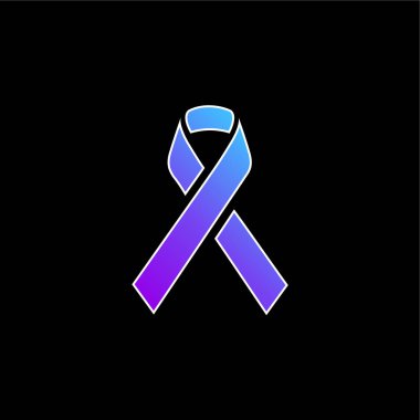 Farkındalık Kurdelesi mavi gradyan vektör simgesi