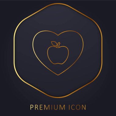 Apple Lover altın çizgisi prim logosu veya simgesi