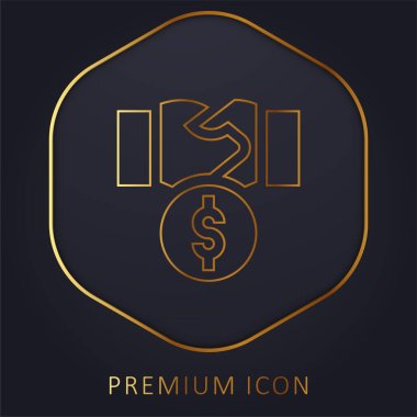 Bribery golden line premium logo or icon clipart