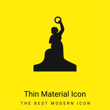 Bavaria Statue minimal bright yellow material icon clipart