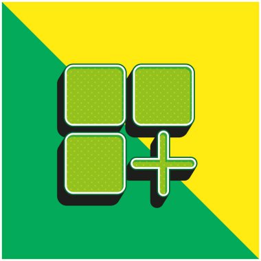 Uygulama Yeşil ve Sarı modern 3d vektör simgesi logosu