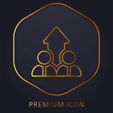 Yükselen altın çizgi prim logosu veya simgesi