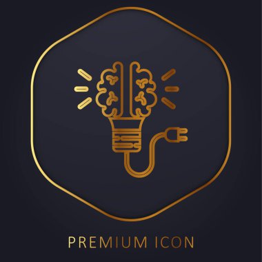 Beyin altın çizgisi prim logosu veya simgesi