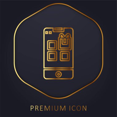 Uygulama altın çizgi premium logosu veya simgesi
