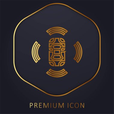 3d Sensor golden line premium logo or icon clipart