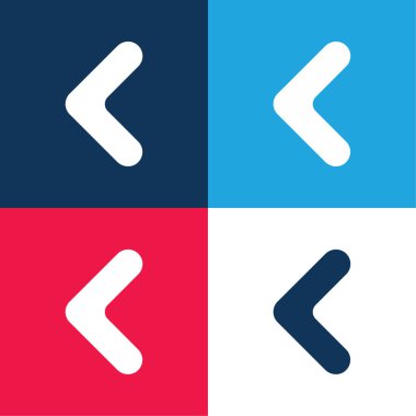 Ok Açı Gösterimi Sol Mavi ve Kırmızı Dört Renk Minimum Simgesi