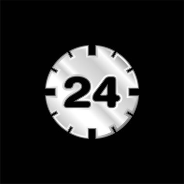 24 Saat Hizmet Sembolü gümüş kaplama metalik simge