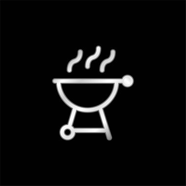 BBQ Izgara gümüş kaplama metalik simge
