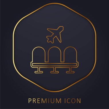 Havaalanı altın hat premium logosu veya simgesi