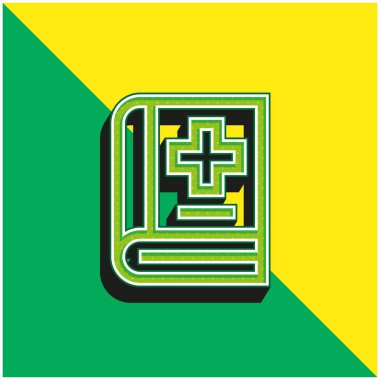 Randevu Defteri Yeşil ve Sarı 3D modern vektör simgesi logosu