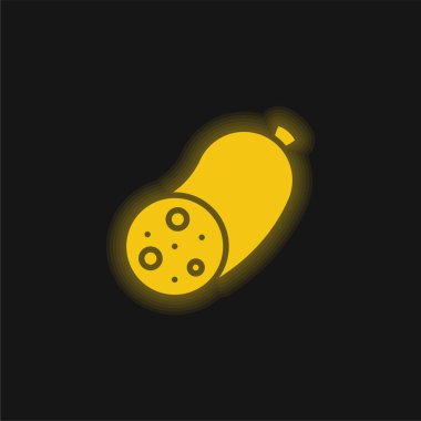 Siyah Puding sarı parlak neon simgesi
