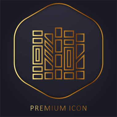 Kitaplar altın çizgi premium logo veya simge