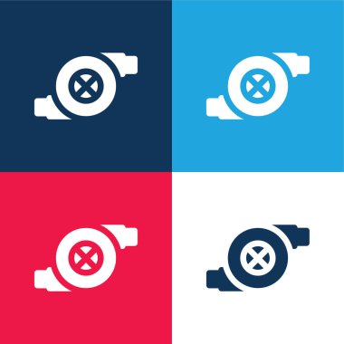 Hava Filtresi mavi ve kırmızı dört renk minimal simgesi