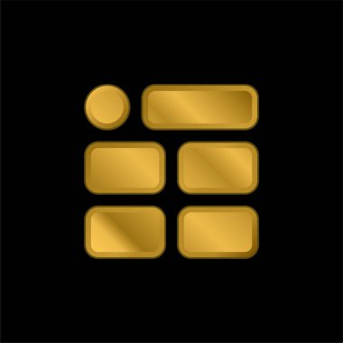 Altın kaplamalı metalik simge veya logo vektörünü engeller