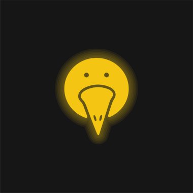 Kuş portresi sarı parlak neon simgesi