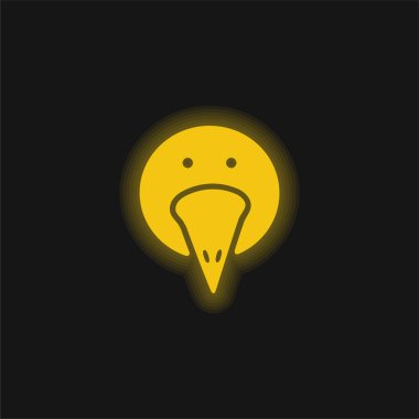 Bird Portrait yellow glowing neon icon clipart
