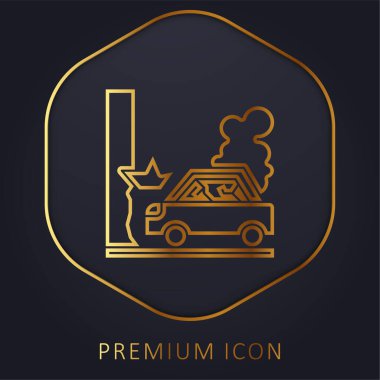 Kazara altın çizgi prim logosu veya simgesi