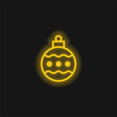 Bauble sarı parlak neon simgesi