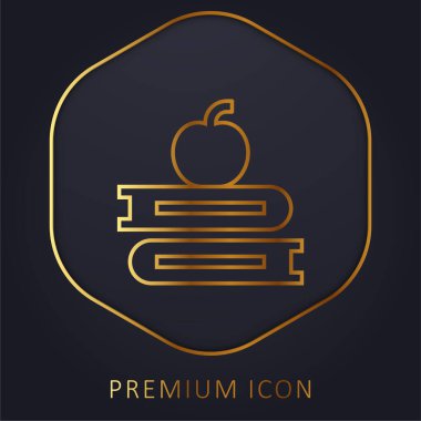 Kitaplar altın çizgi premium logo veya simge