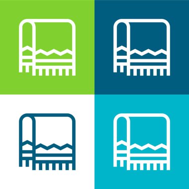 Battaniye Düz 4 renk en küçük simge kümesi