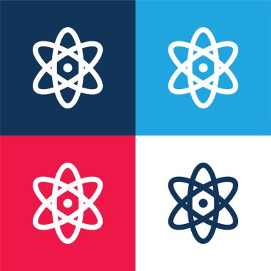 Atom mavi ve kırmızı dört renk en küçük simge kümesi