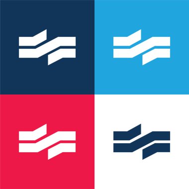 Amsterdam Metro Logosu mavi ve kırmızı. Minimum simge seti