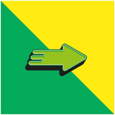 Ok Sağ Yeşil ve Sarı Modern 3d vektör simgesi logosu