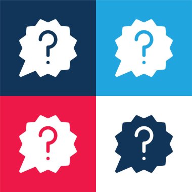 Ask blue and red four color minimal icon set clipart