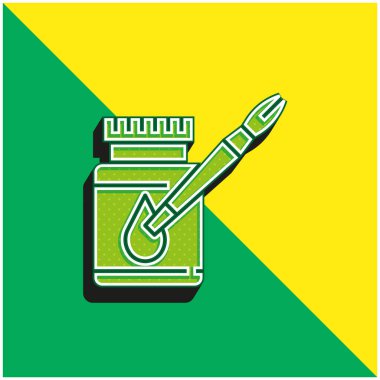 Acrylics Green and yellow modern 3d vector icon logo clipart