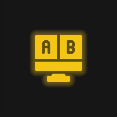 Ab Testing yellow glowing neon icon clipart