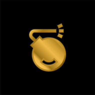 Bomba altın kaplama metalik simge veya logo vektörü