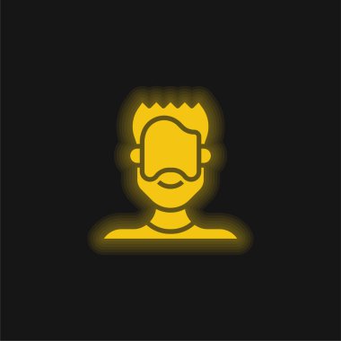 Sakal sarısı parlak neon simgesi