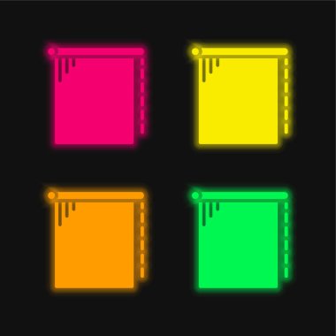 Kör dört renk parlayan neon vektör simgesi