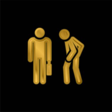 Kızgın altın kaplama metalik simge veya logo vektörü