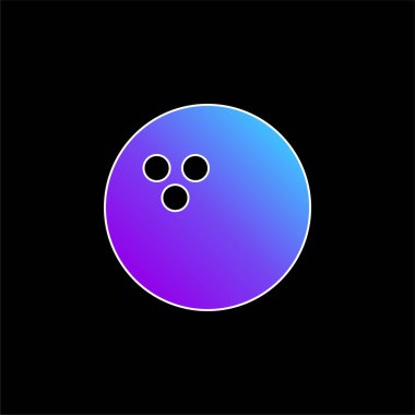 Bowling Topu mavi eğimli vektör simgesi