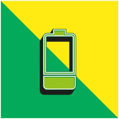 Pil Yeşil ve Sarı modern 3D vektör simgesi logosu