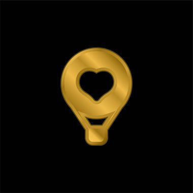Balon altın kaplama metalik simge veya logo vektörü