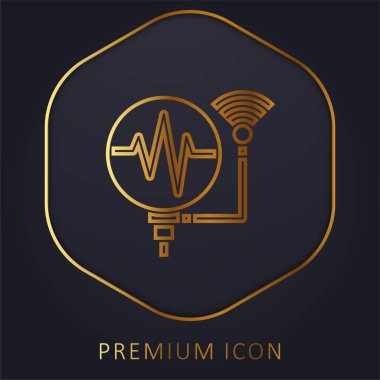 Assistant golden line premium logo or icon clipart