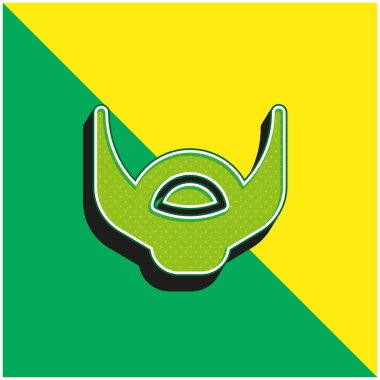 Sakal Yeşil ve Sarı Modern 3D vektör simgesi logosu