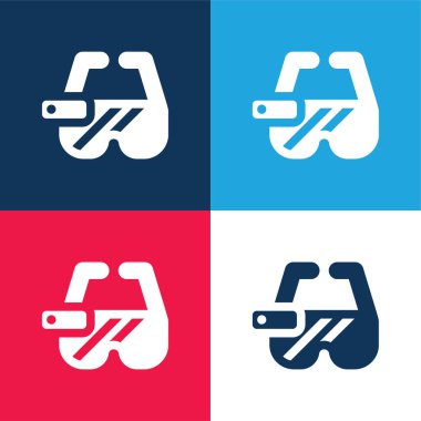 Ar Gözlük mavi ve kırmızı dört renk en az simge kümesi