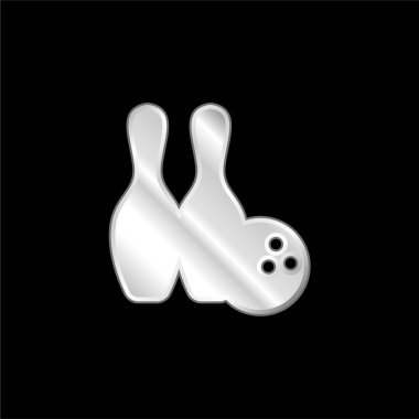 Bowling gümüş kaplama metalik simge