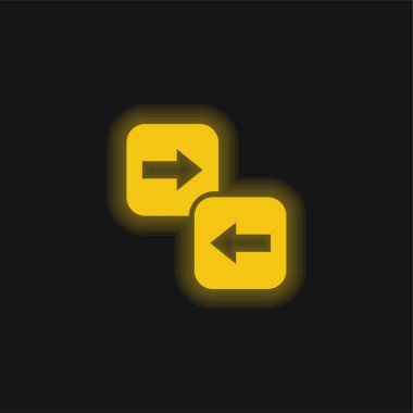 Ok Yön: Sarı parlak neon simgesi