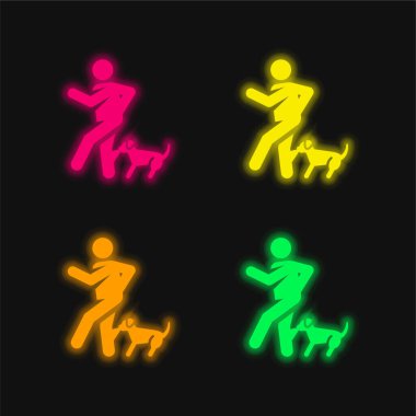 Dört renk parlayan neon vektör simgesini ısır
