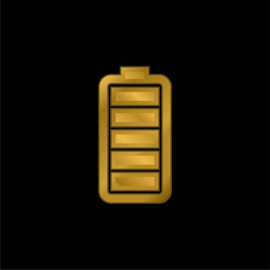 Pil Durumu Altın kaplama metalik simge veya logo vektörü