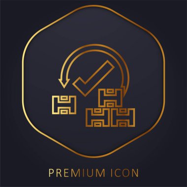 Acceptance golden line premium logo or icon clipart