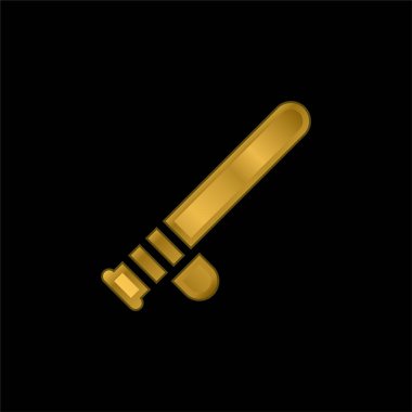 Baton altın kaplamalı metalik simge veya logo vektörü
