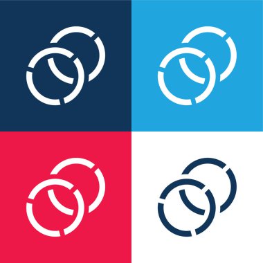 Bangles blue and red four color minimal icon set clipart