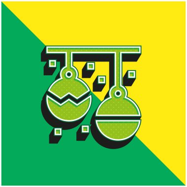 Bauble Green ve sarı modern 3d vektör simgesi logosu