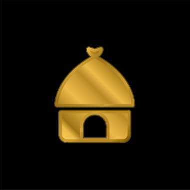 Afrika altın kaplamalı metalik simge veya logo vektörü