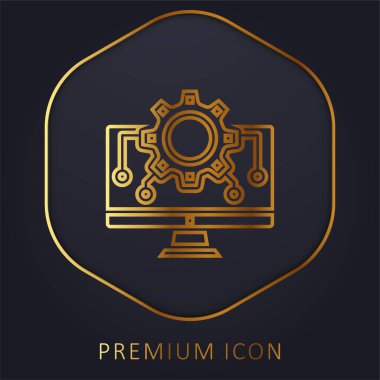 Algorithm golden line premium logo or icon clipart